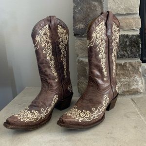 Corral Girls’ Embroidered Cowgirl Boot - Snip Toe